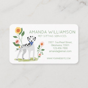 Cute Blommigt Dalmatian Hund Djuromsorg Services Visitkort