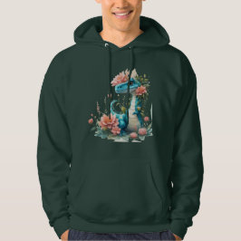 Cute Blommigt dinosaur Hoodie
