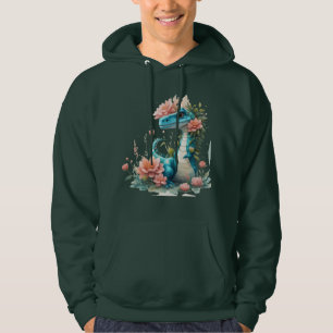 Cute Blommigt dinosaur Hoodie