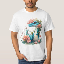 Cute Blommigt dinosaur T Shirt