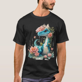 Cute Blommigt dinosaur T Shirt