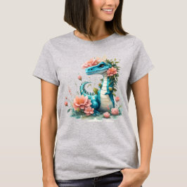 Cute Blommigt dinosaur T Shirt