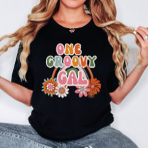 Cute Blommigt en Groovy Gal Vintage Rainbow Womens