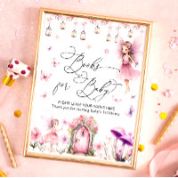 Cute Blommigt Fairy Garden Bokar för Baby Poster