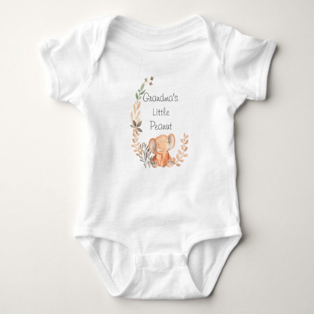 Cute Blommigt farmors lilla jordnötsdräkt Baby Bod T Shirt (Framsida)