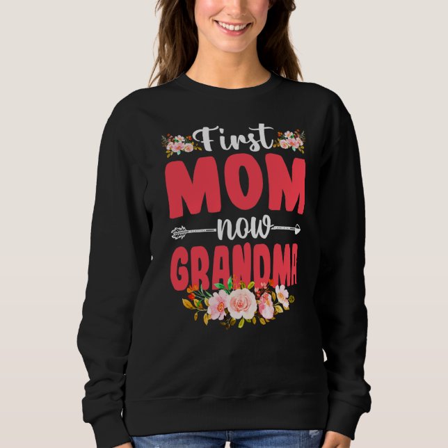 Cute Blommigt First Mamma Now Grandma Baby Mor D T Shirt (Framsida)
