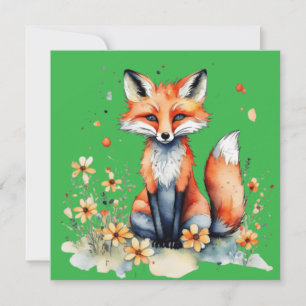 Cute blommigt fox