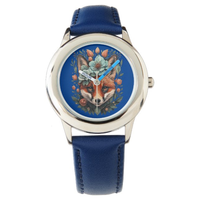 Cute blommigt fox armbandsur (Framsida)