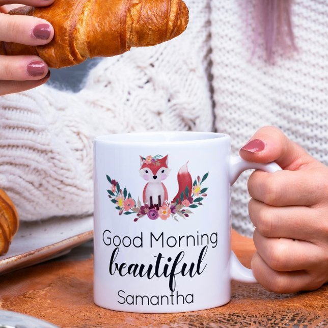 Cute Blommigt Fox Bra Godvacker Kaffemugg (Skapare uppladdad)