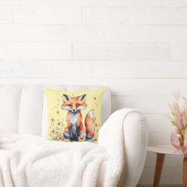 Cute blommigt fox kudde