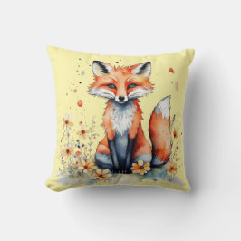 Cute blommigt fox kudde