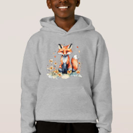 Cute blommigt fox t shirt