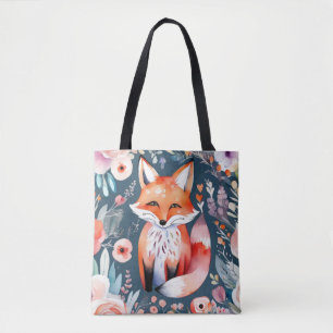 Cute blommigt fox tygkasse