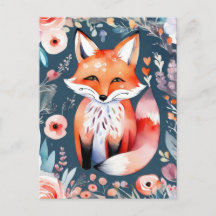 Cute blommigt fox