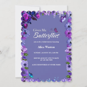 Cute Blommigt Ge Me Butterflies Möhippa Inbjudningar