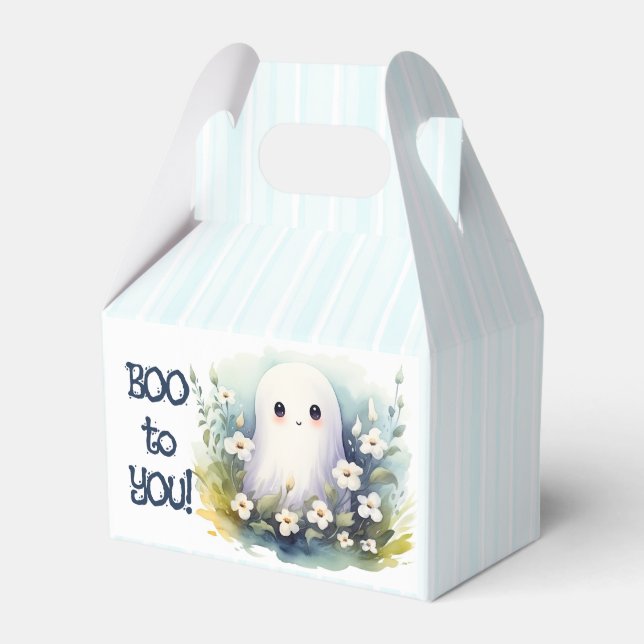 Cute Blommigt Ghost Halloween Presentaskar (Framsidan Sidan)