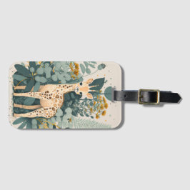 Cute blommigt giraffe bagagebricka