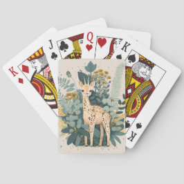 Cute blommigt giraffe casinokort