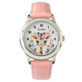 Cute Blommigt Giraffe Kids Armbandsur