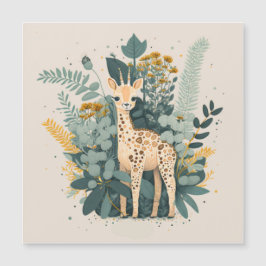 Cute blommigt giraffe pappra tallrikar magnetisk inbjudningskort