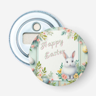 Cute, blommigt glad påsk bunny flasköppnare