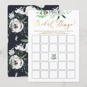 Cute Blommigt Gouache Boho Möhippa Bingo Game Inbjudningar