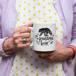 Cute Blommigt Grandma Bear | Gått till mormor Kaffemugg