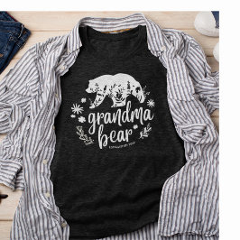 Cute Blommigt Grandma Bear | Gått till mormor T Shirt