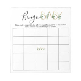 Cute Blommigt Greenery Slogan Baby Shower Bingo Ga Anteckningsblock