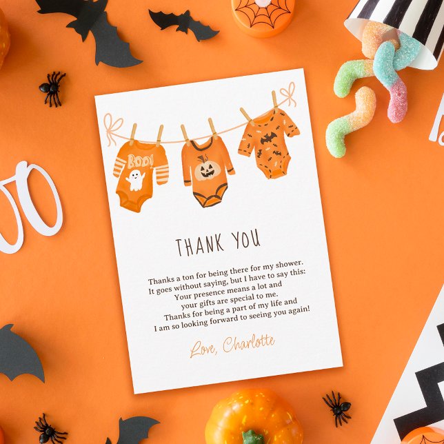 Cute blommigt Halloween tack för att du duschar ba (Cute floral Halloween thank you baby shower )