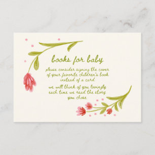 Cute Blommigt Handskriftlig Bokar för Baby Tilläggskort