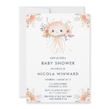 Cute Blommigt Jellyfish Baby Shower