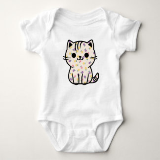 Cute blommigt kattunge t shirt