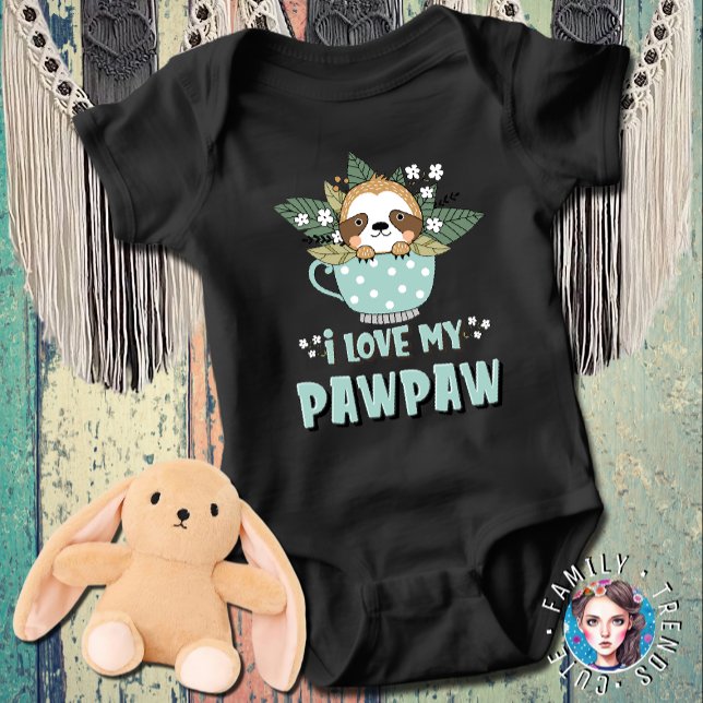 Cute Blommigt Kawaii Raccoon I Kärlek My Pawpaw T Shirt (Skapare uppladdad)