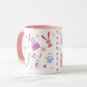 Cute Blommigt Kinesiskt nyår för kaninerna Namn Mugg