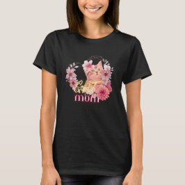 Cute Blommigt Kitten Graphic Tee for Women, Gift