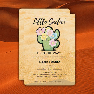 Cute Blommigt Little Cuctie Kawaii Baby Shower Inbjudningar