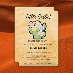 Cute Blommigt Little Cuctie Kawaii Baby Shower Inbjudningar