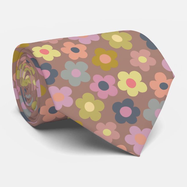 Cute Blommigt Meadow Mönster Neck Tie Slips (Rullad)