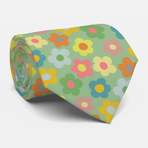 Cute Blommigt Meadow Mönster Neck Tie Slips