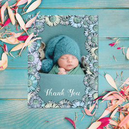 Cute Blommigt Pastel Teal Boho Daisy Anpassningsba Vykort