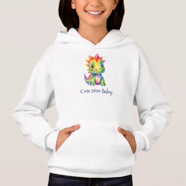 Cute Blommigt Rainbow Dinosaur Grattis på födelsed T Shirt (Framsida)