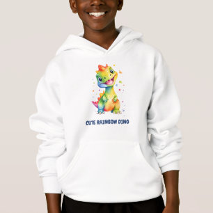 Cute Blommigt Rainbow Dinosaur Grattis på födelsed T Shirt