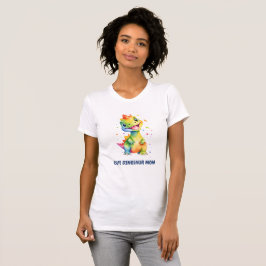 Cute Blommigt Rainbow Dinosaur Grattis på födelsed T Shirt