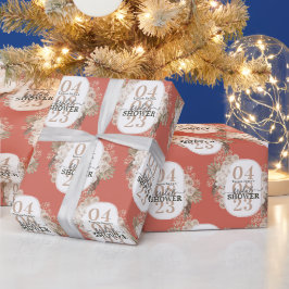 Cute Blommigt Ram Möhippa med Namn | Datum Presentpapper