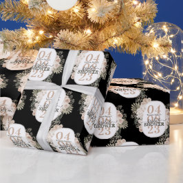 Cute Blommigt Ram Möhippa Personlig Black Presentpapper