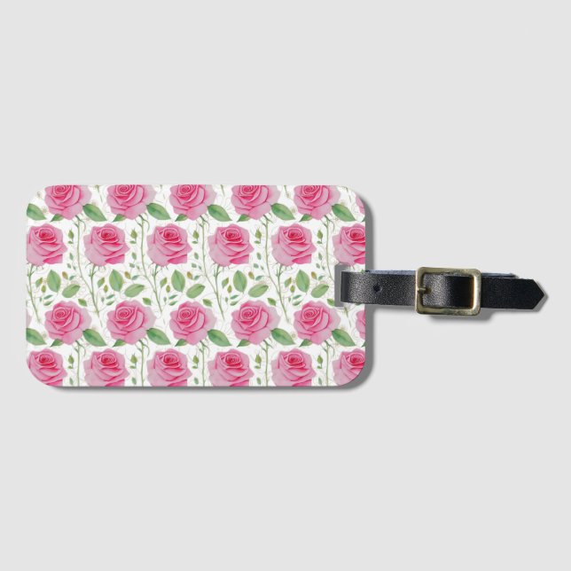 Cute, blommigt/ro upprepade mönster bagagebricka (Framsida horisontal)