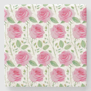 Cute, blommigt/ro upprepade mönster stenunderlägg