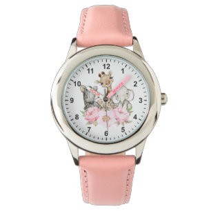 Cute Blommigt Safari Jungle Animals Girl's First Armbandsur
