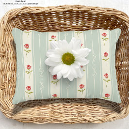 Cute blommigt Shabby chic retro mönster Blue Prydnadskudde